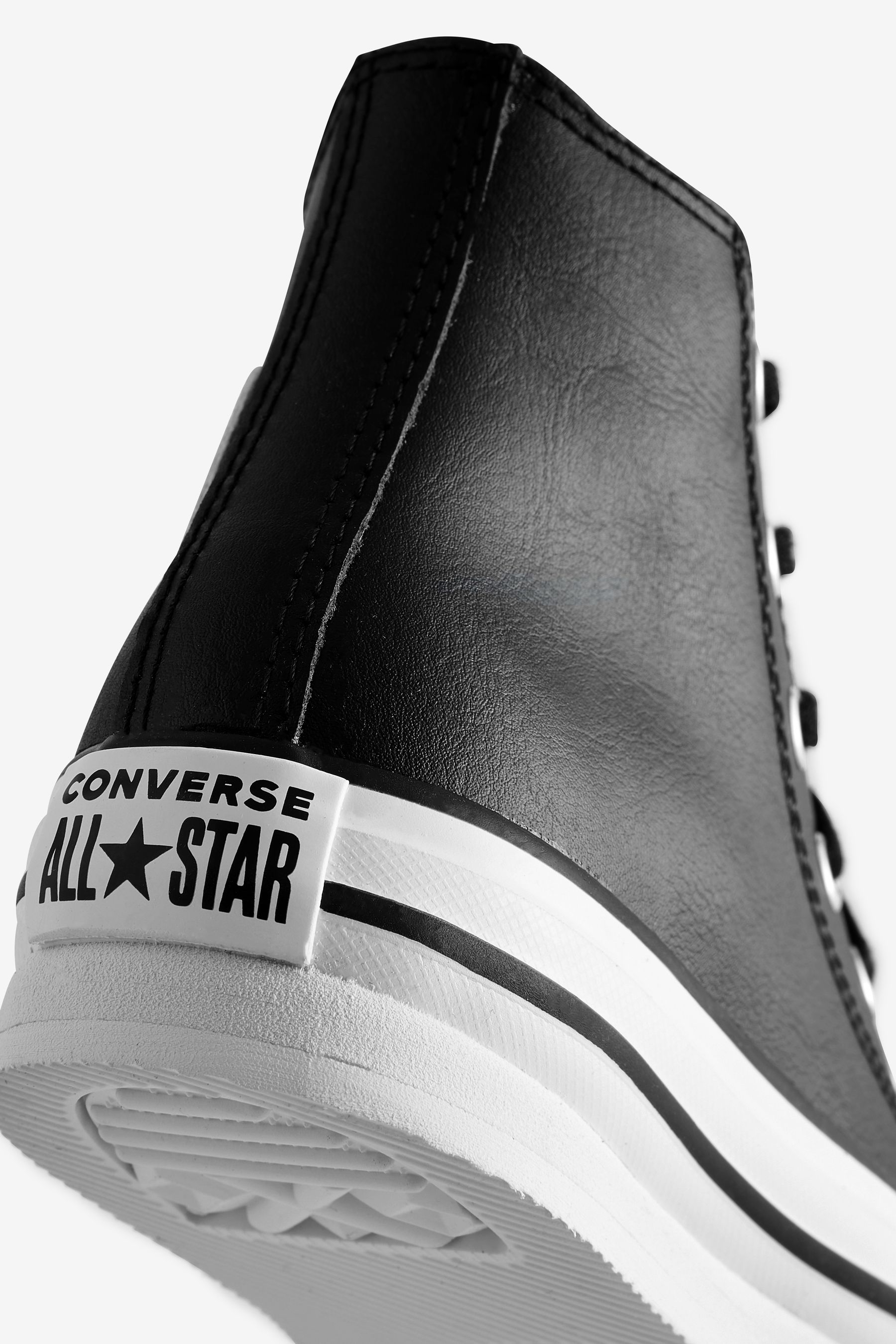 Junior all shop black leather converse
