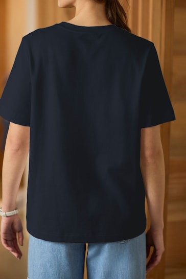 Navy Blue Heavyweight Short Sleeve Crew Neck T-Shirt
