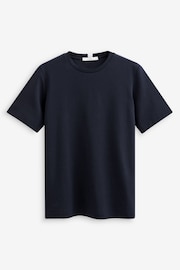 Navy Blue Heavyweight Short Sleeve Crew Neck T-Shirt - Image 4 of 5