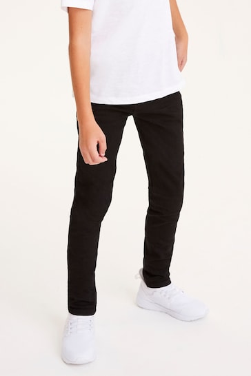 Black Denim Skinny Fit Mega Stretch Adjustable Waist Jeans (3-16yrs)
