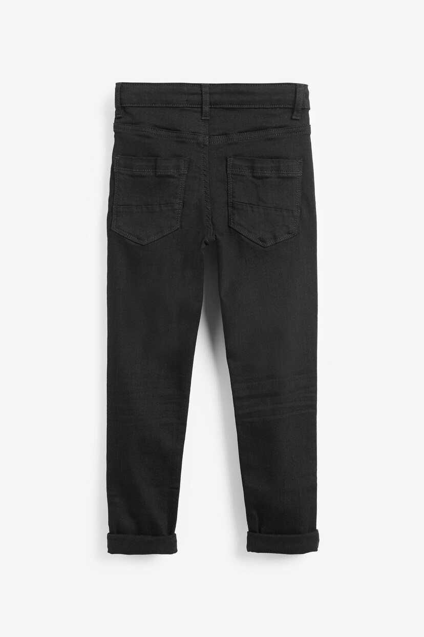 Black Denim Skinny Fit Mega Stretch Adjustable Waist Jeans (3-16yrs) - Image 6 of 7