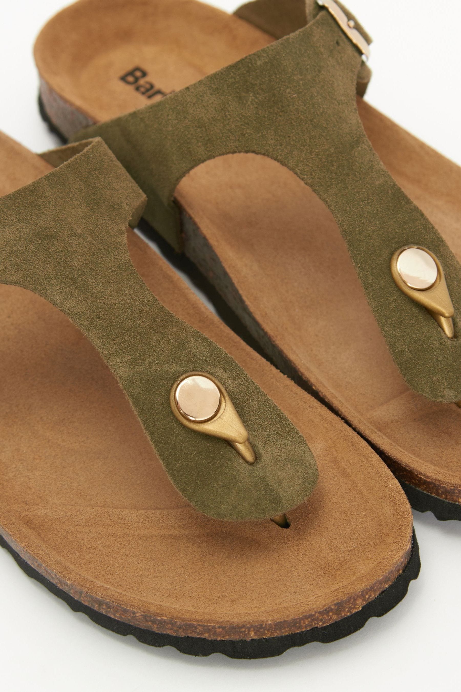 Barbour Olive Green Margate Suede Sandals