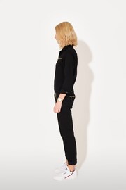 DONNA IDA Slim Fit Dolly Black Denim Jumpsuit - Image 3 of 10