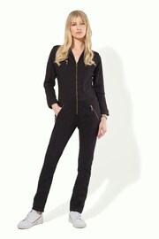 DONNA IDA Slim Fit Dolly Black Denim Jumpsuit - Image 4 of 10