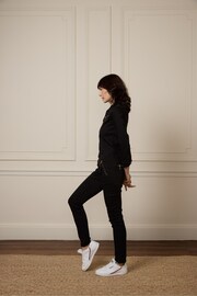 DONNA IDA Slim Fit Dolly Black Denim Jumpsuit - Image 7 of 10