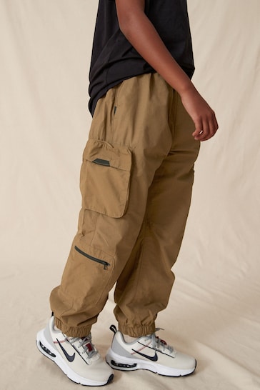 Tan Brown Lined Parachute Cargo Trousers (3-16yrs)