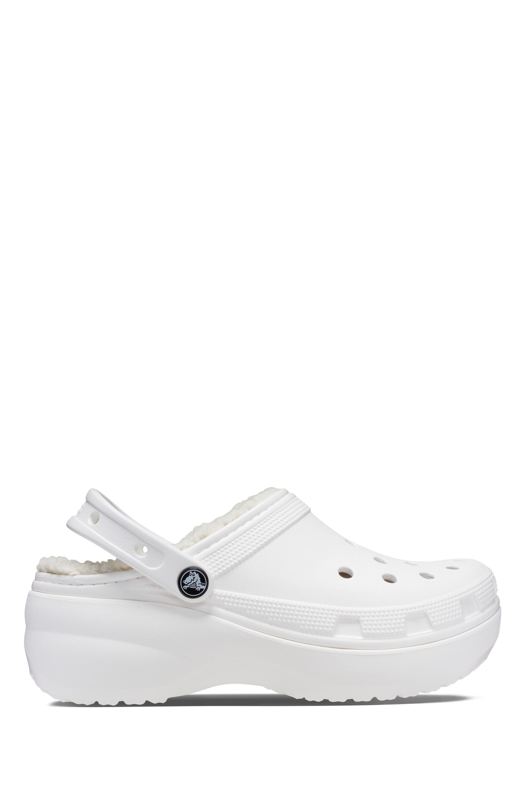 Buy Crocs Classic Fluffy Lined Platform White Clogs from Next Luxembourg