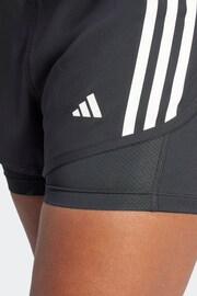 adidas Black 3 Strip 2-in-1 Shorts - Image 4 of 6