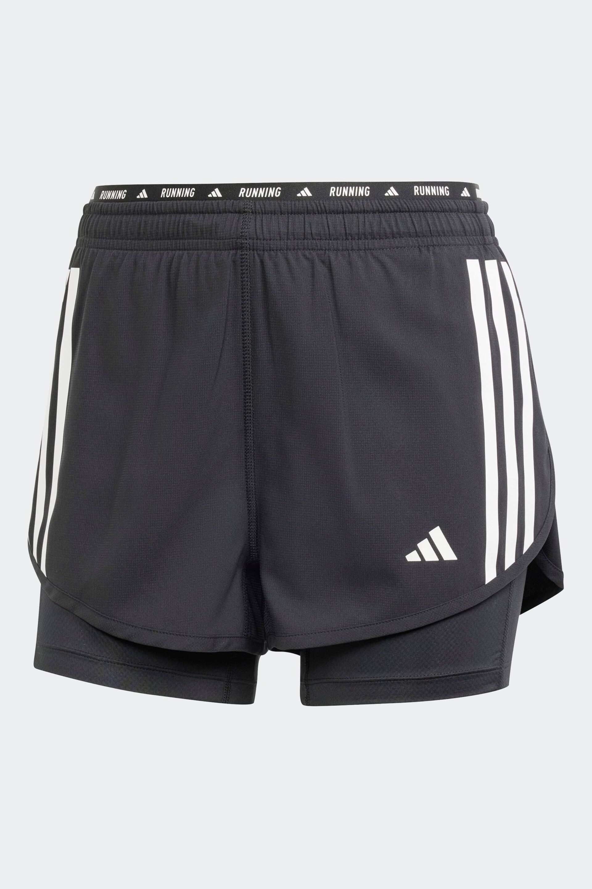 adidas Black 3 Strip 2-in-1 Shorts - Image 6 of 6
