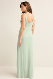 Sage Green Square Neck Bridesmaid Maxi Dress - Image 2 of 6