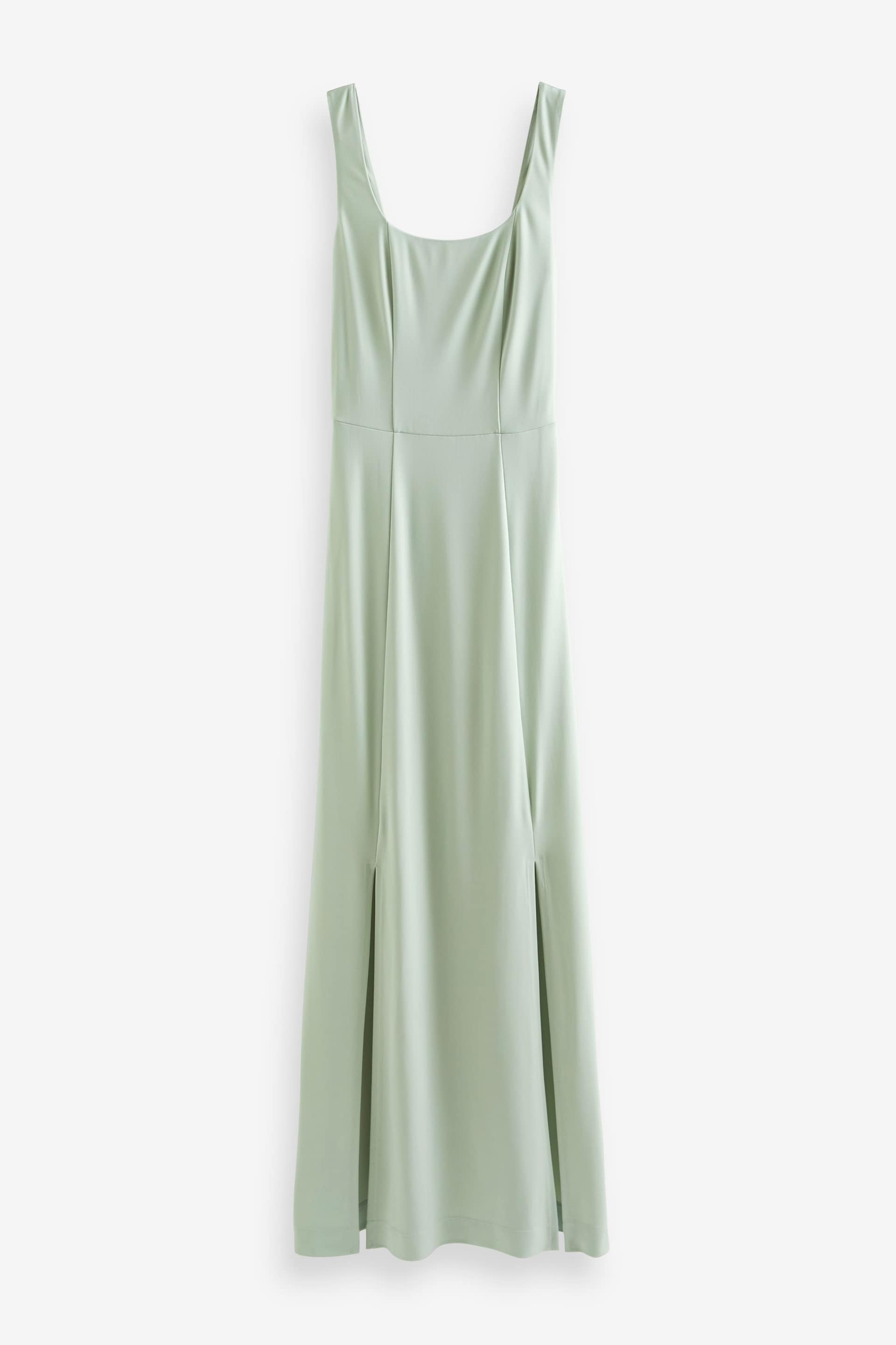 Sage Green Square Neck Bridesmaid Maxi Dress - Image 5 of 6