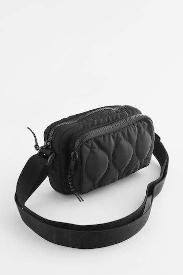 Black Quilted Cross-Body Bag