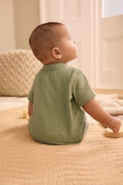Sage Green Baby Shirt and Shorts Set (0mths-2yrs) - Image 2 of 10