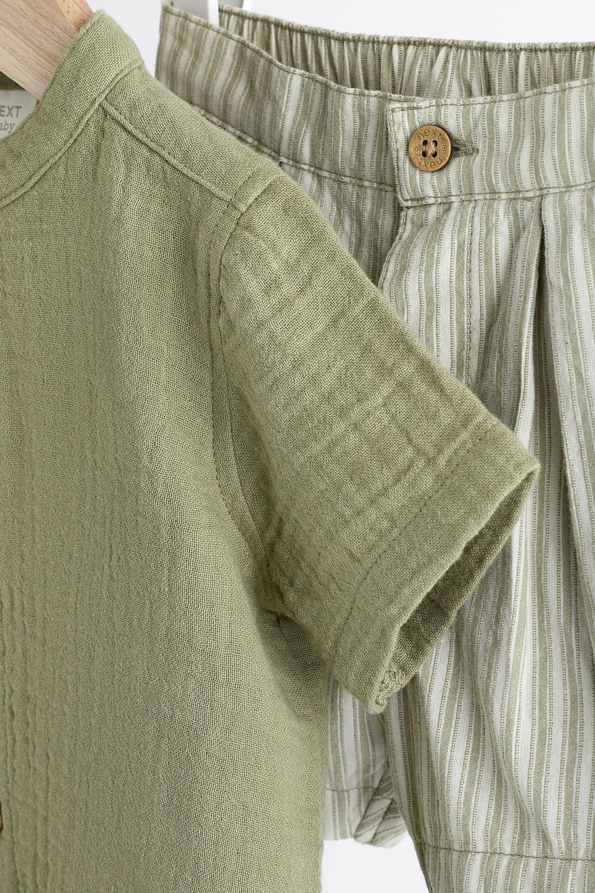 Sage Green Baby Shirt and Shorts Set (0mths-2yrs) - Image 6 of 10