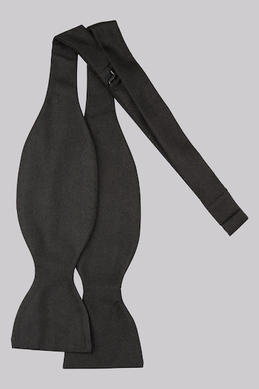 MOSS Black Self Tie Silk Bow Tie