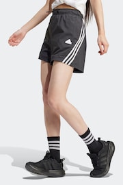 adidas Black Sportswear Future Icons 3-Stripes Woven Shorts - Image 1 of 6
