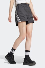 adidas Black Sportswear Future Icons 3-Stripes Woven Shorts - Image 3 of 6