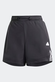 adidas Black Sportswear Future Icons 3-Stripes Woven Shorts - Image 6 of 6