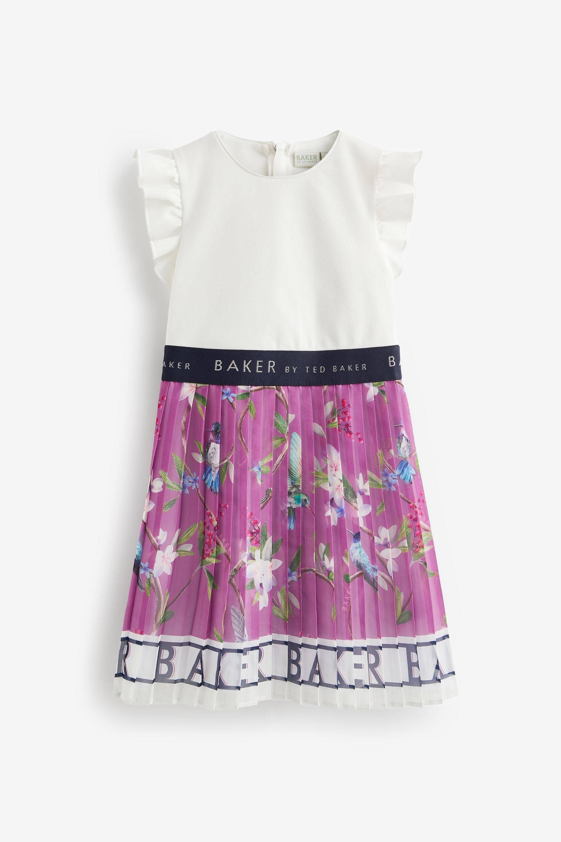 Buy Baker by Ted Baker Plum Purple Branded Hem Pleated 2 in 1 Dress from Next Luxembourg