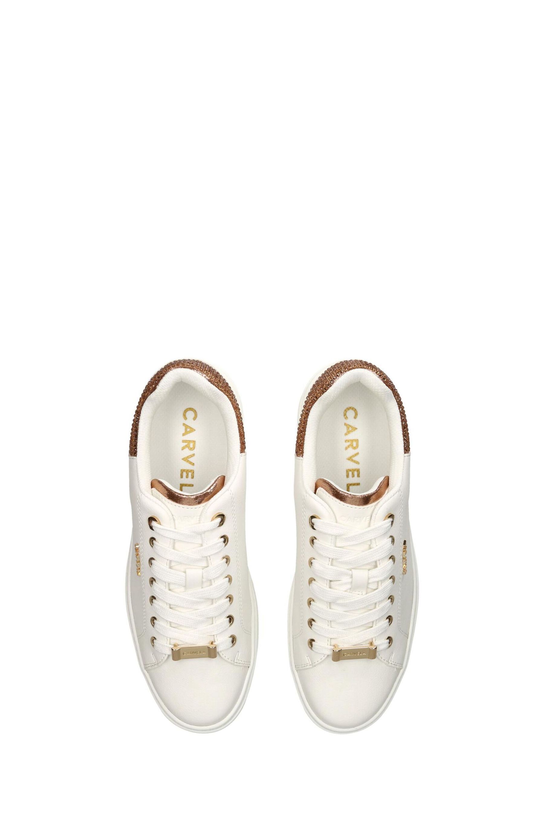 Carvela white and gold trainers outlet