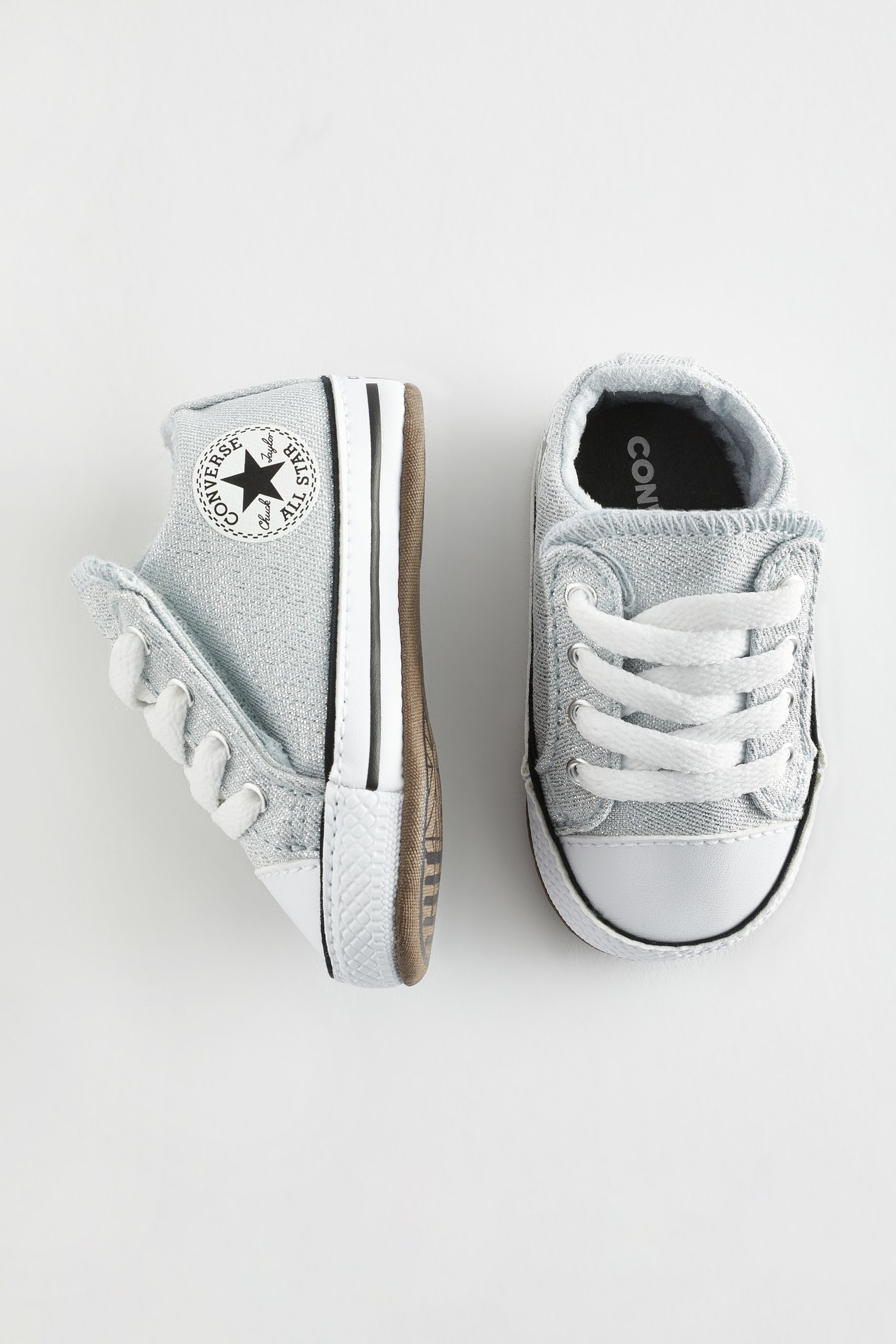 Buy Converse White Chuck Taylor All Star Glitter Pram Shoes from