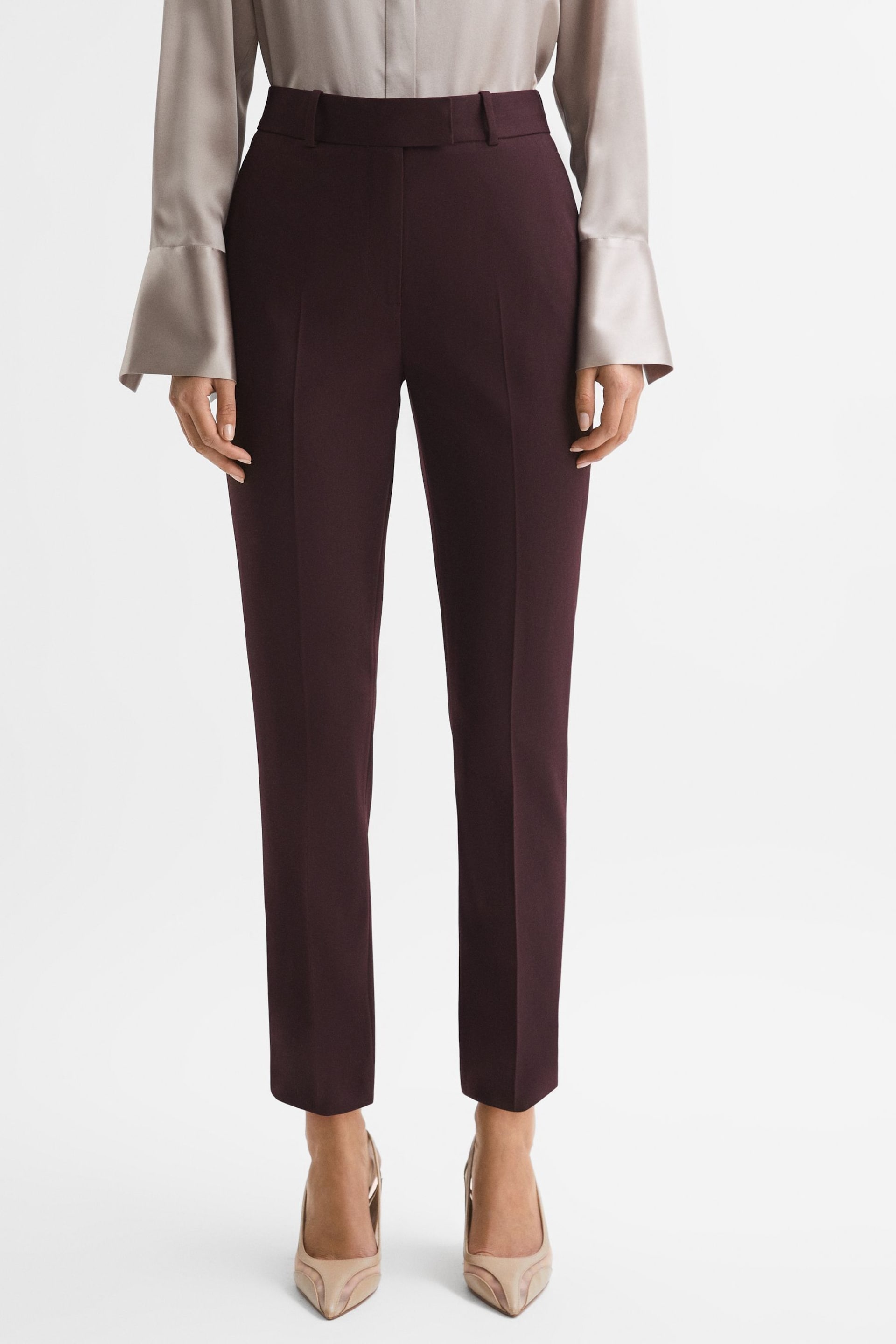 Reiss Berry Jade Slim Slim Fit Wool Blend Mid Rise Suit Trousers - Image 3 of 5
