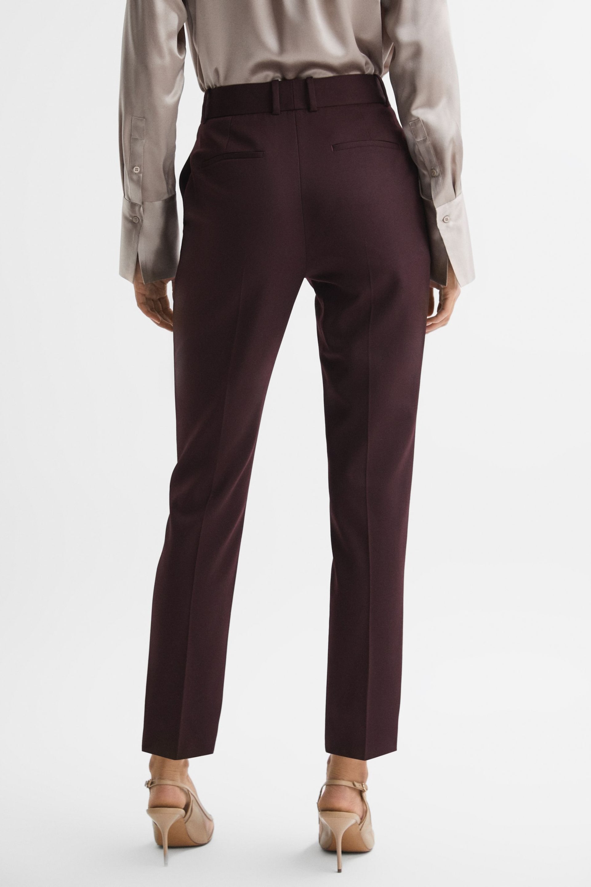 Reiss Berry Jade Slim Slim Fit Wool Blend Mid Rise Suit Trousers - Image 5 of 5