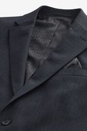 Navy Slim Fit Textured Wool Suit: Jacket - Image 9 of 12
