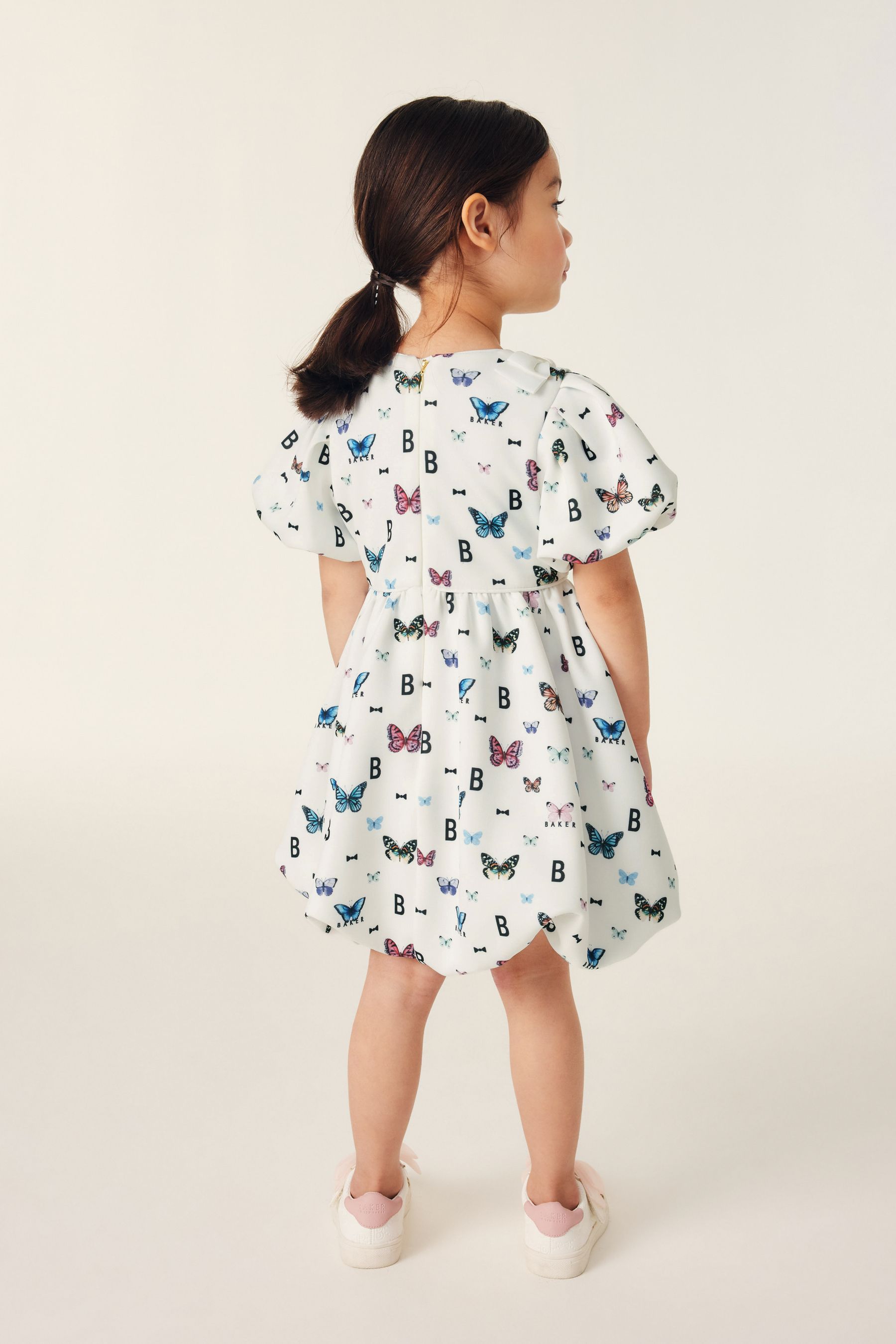 Buy Baker by Ted Baker White Butterfly Bubble Hem Scuba Dress from Next Luxembourg