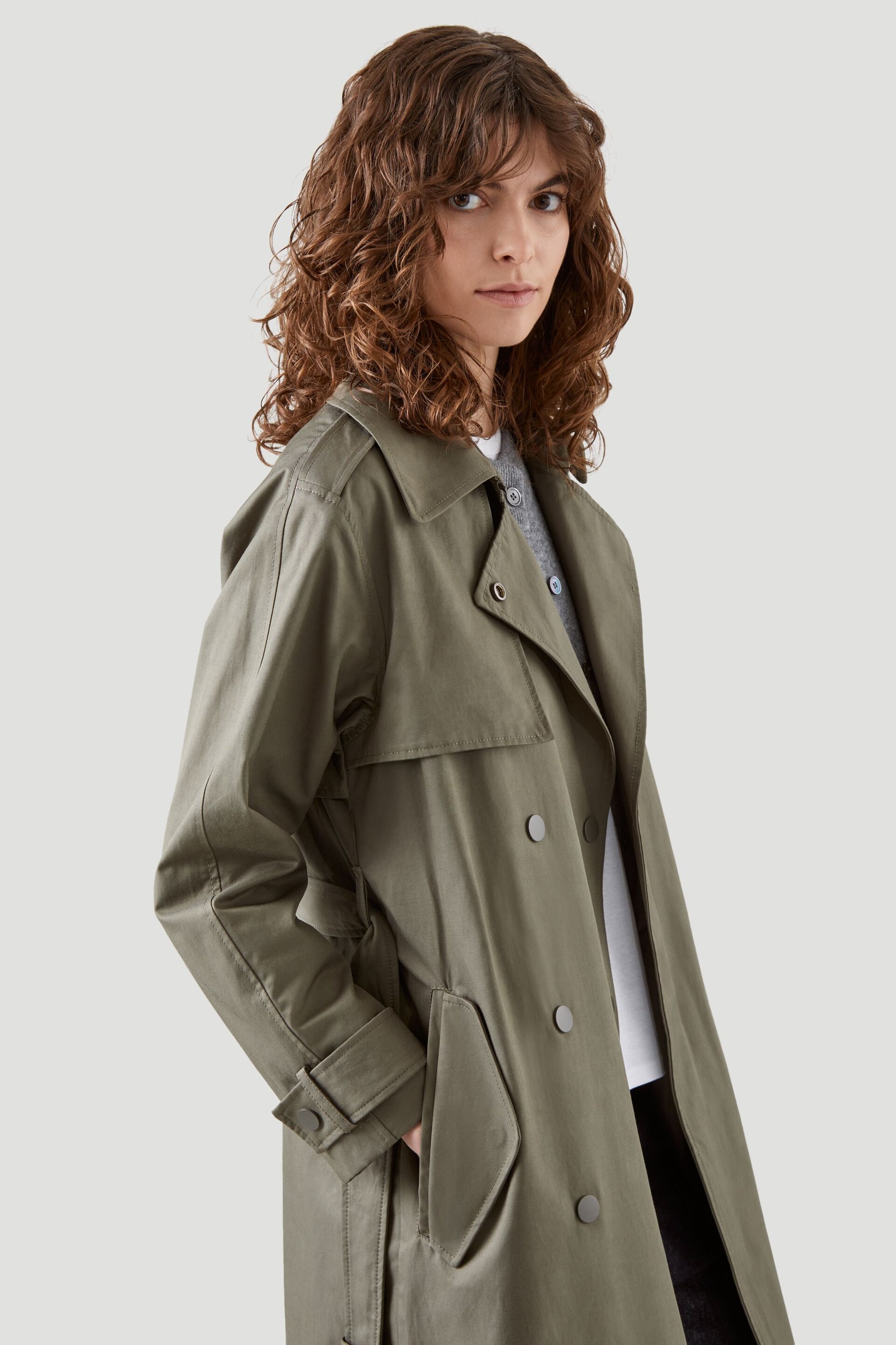 Kaldtvaer Green Petite Feda Trench Coat - Image 5 of 6