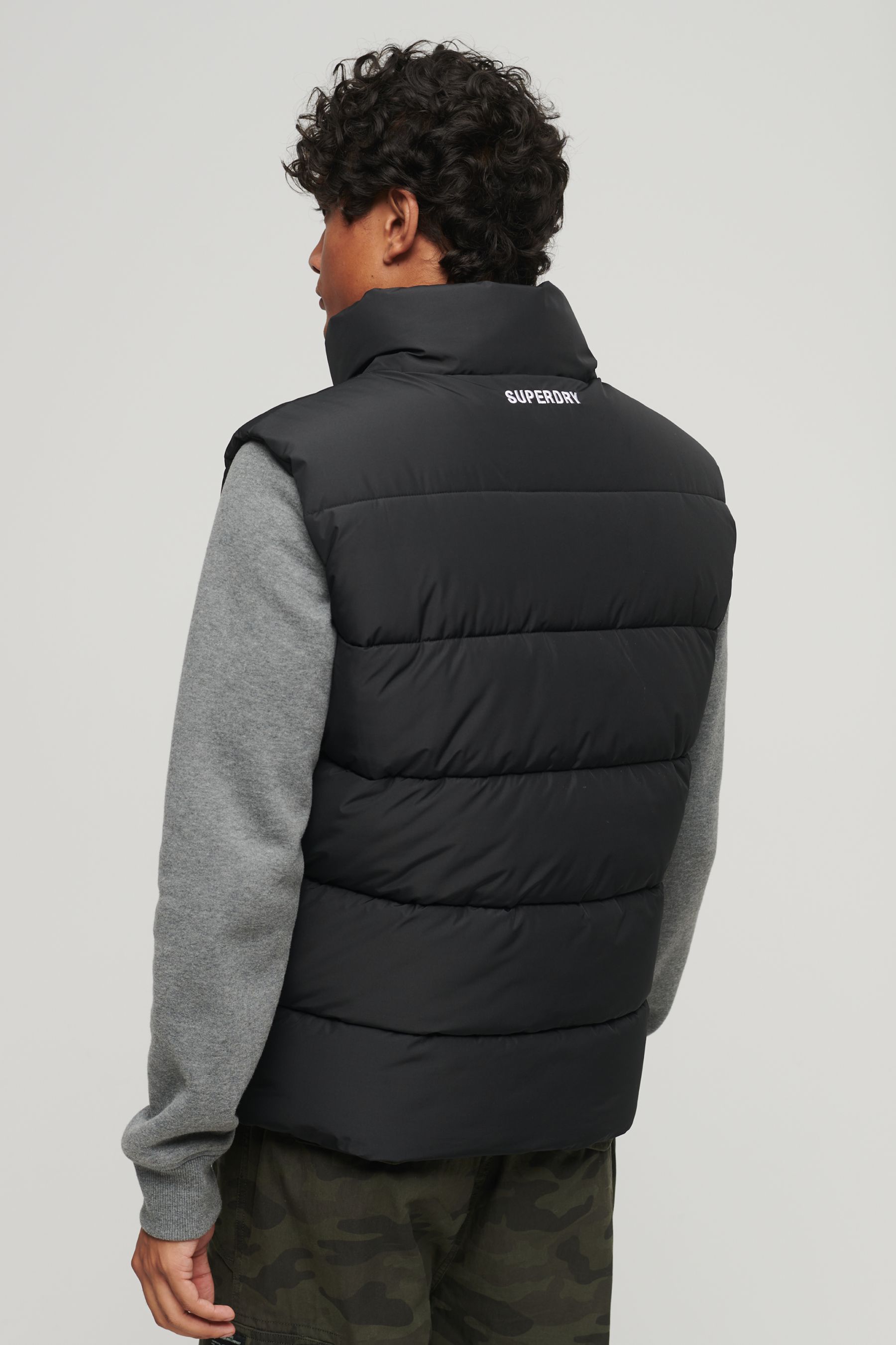 Buy Superdry Black Sports Puffer Gilet from Next Luxembourg