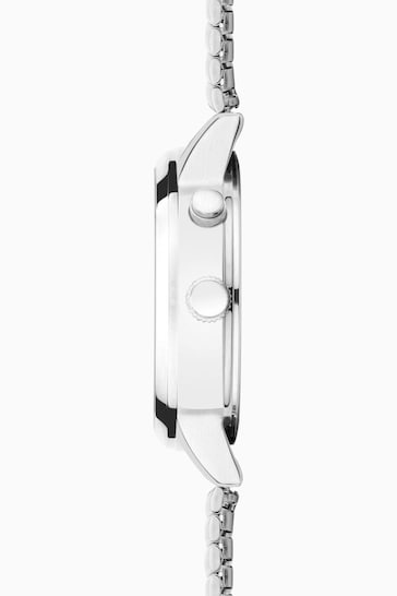 Sekonda Silver Tone Easy Reader Stainless Steel Expander Bracelet Watch
