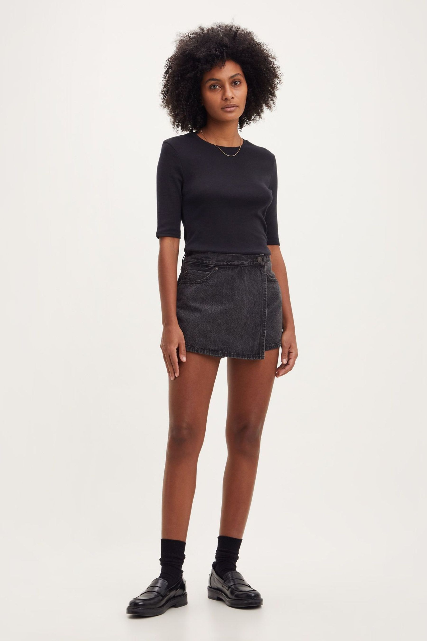 Black skort denim shop