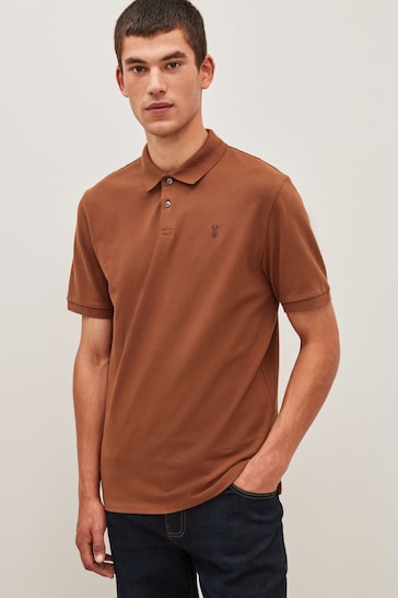 Brown Bronze Pique Polo Shirt