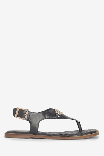 Barbour® Black Vivienne Leather Sandals
