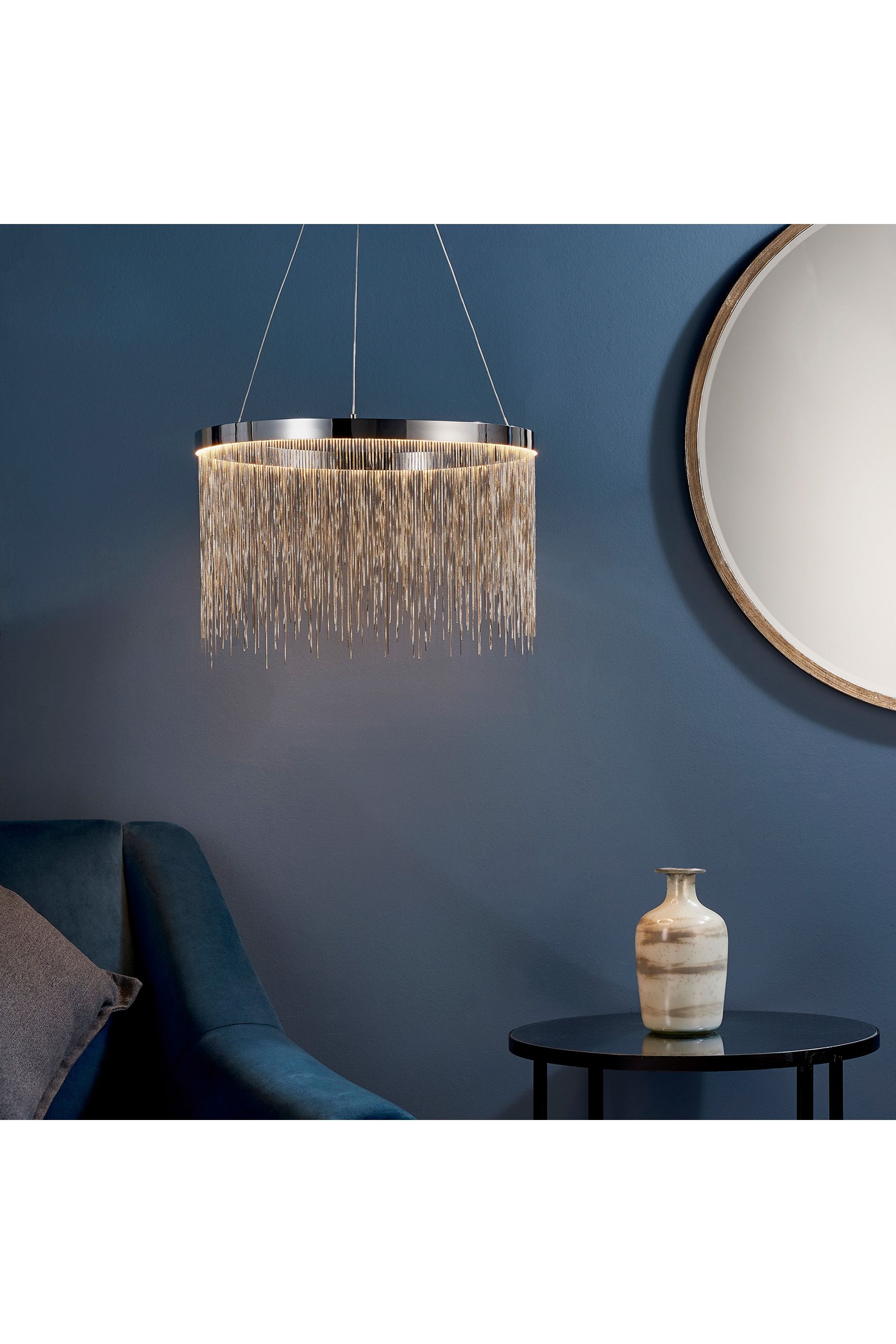 Endon zelma led pendant ceiling light polished chrome on sale