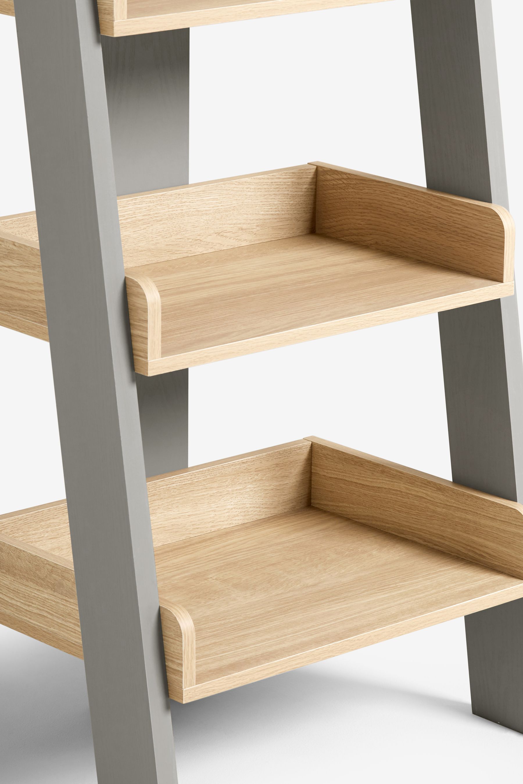 Dove Grey Malvern Oak Effect Narrow Ladder Shelf