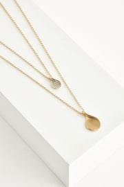 Gold Tone Sparkle Petal Layered Necklace - Image 1 of 2