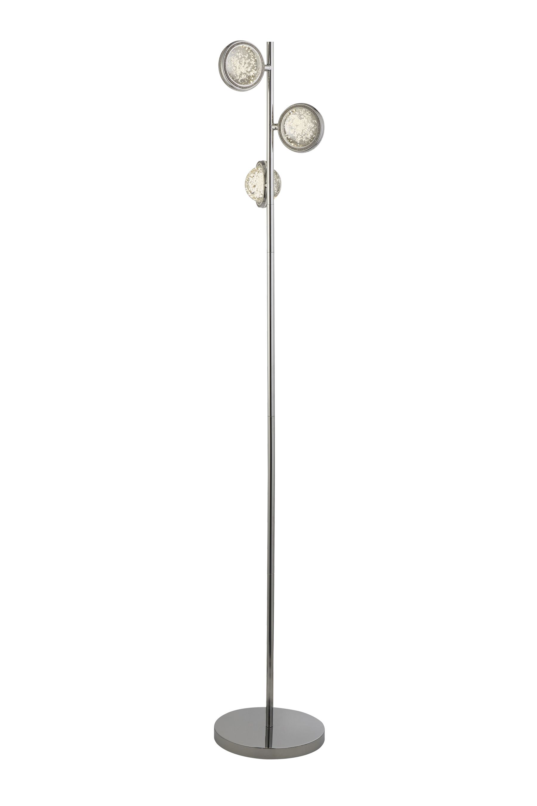Searchlight Chrome Arum Chrome Bubble Glass 3Lt Floor Lamp
