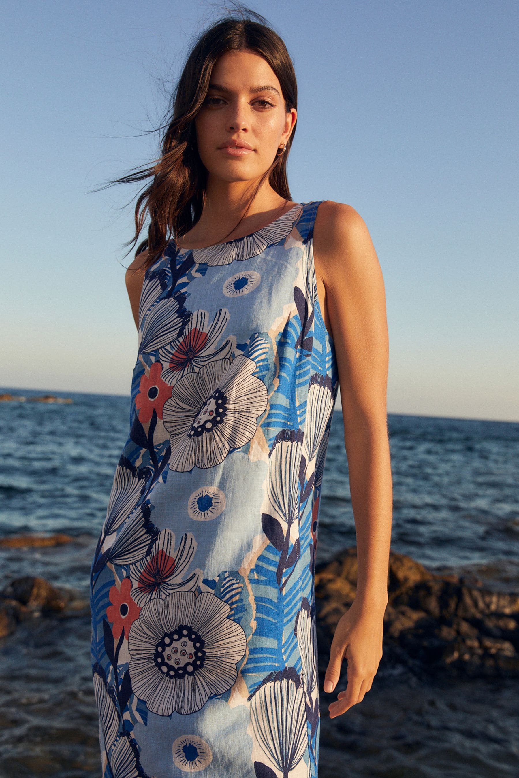 Next linen shift dress clearance