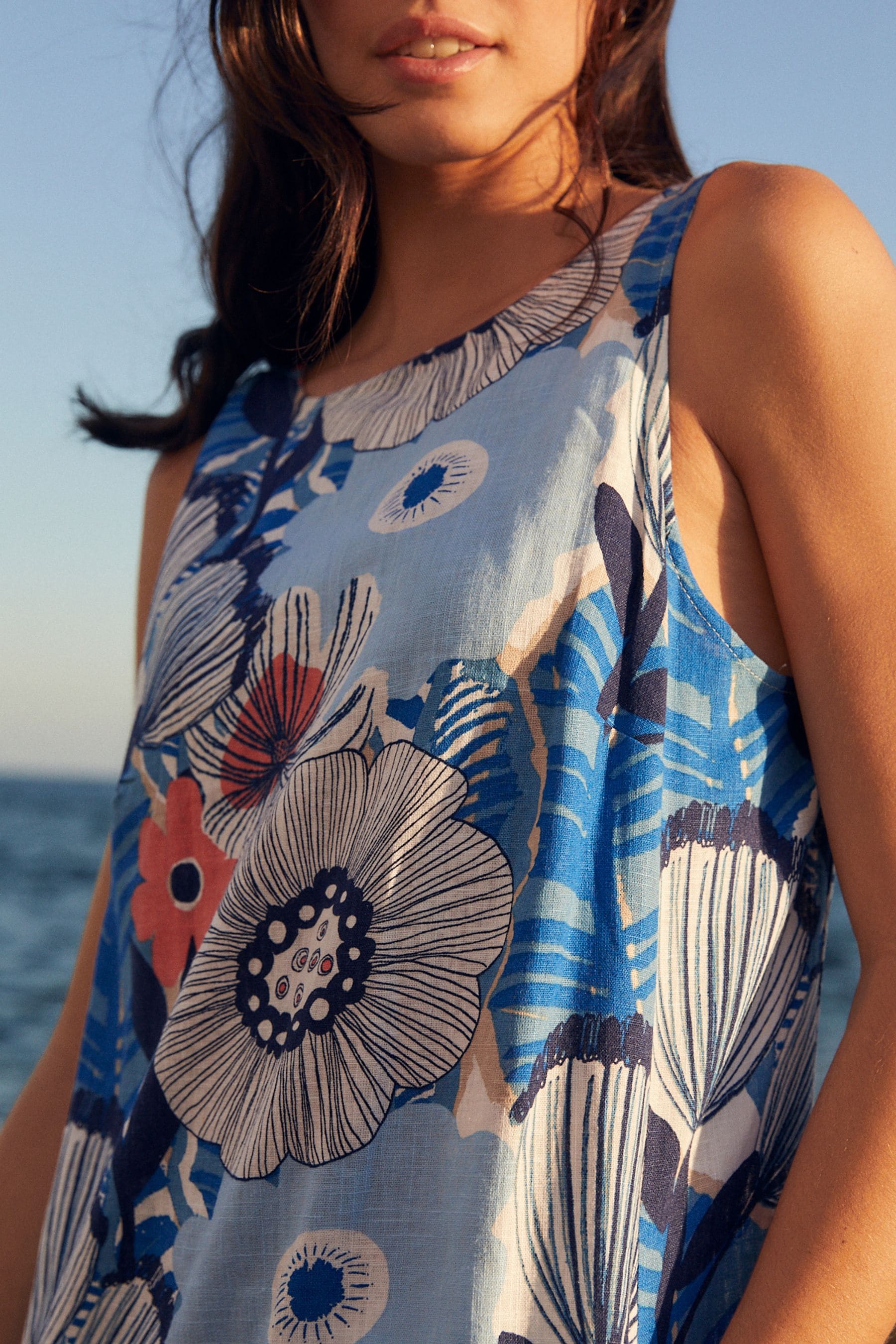 Next linen blend shift dress best sale