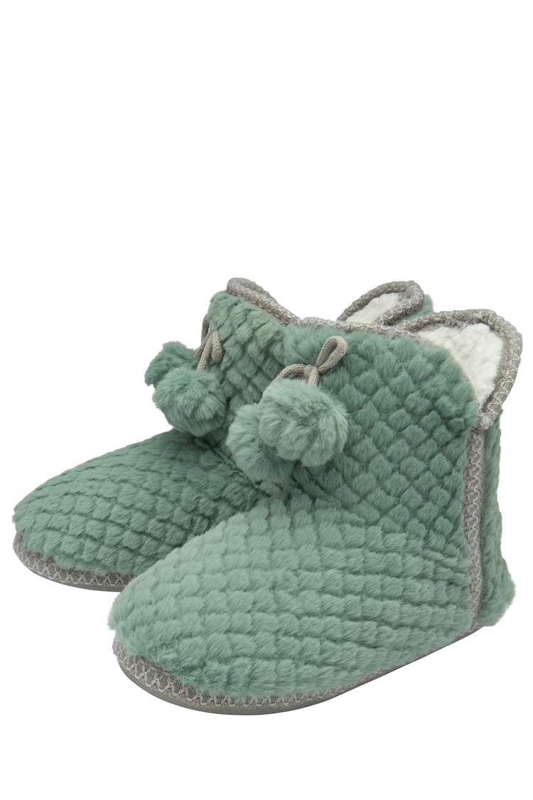 Dunlop Green Ladies Waffle Bootee Slippers - Image 2 of 4