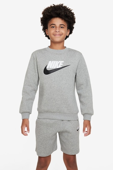 Nike Grey Sweatshirt and Shorts Tracksuit Set