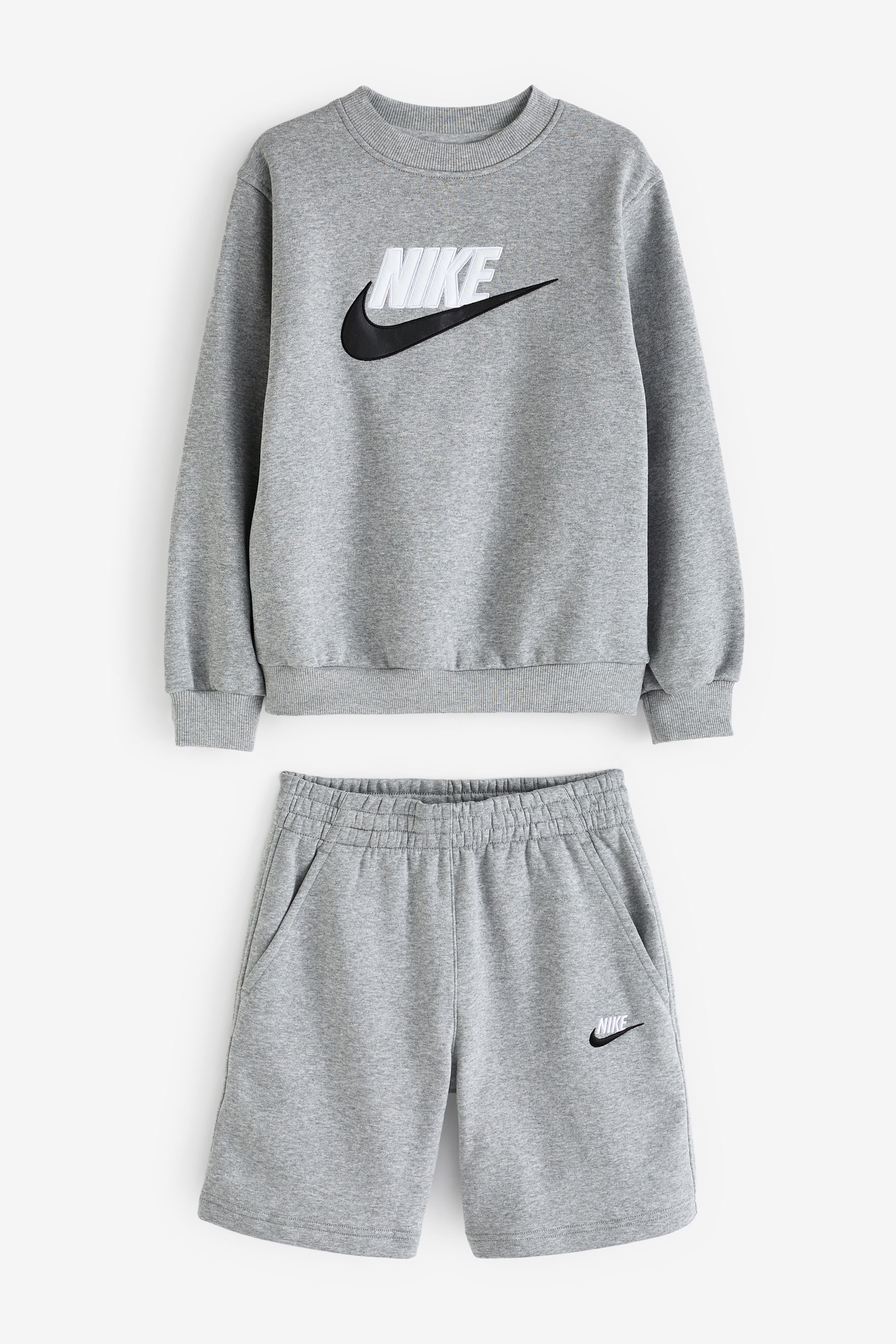 Grey nike tracksuit shorts sales