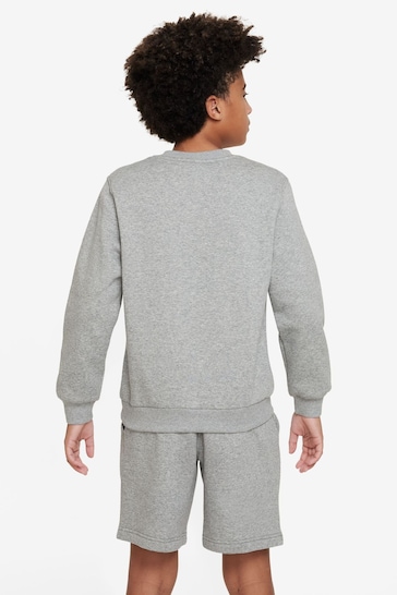 Nike Grey Sweatshirt and Shorts Tracksuit Set