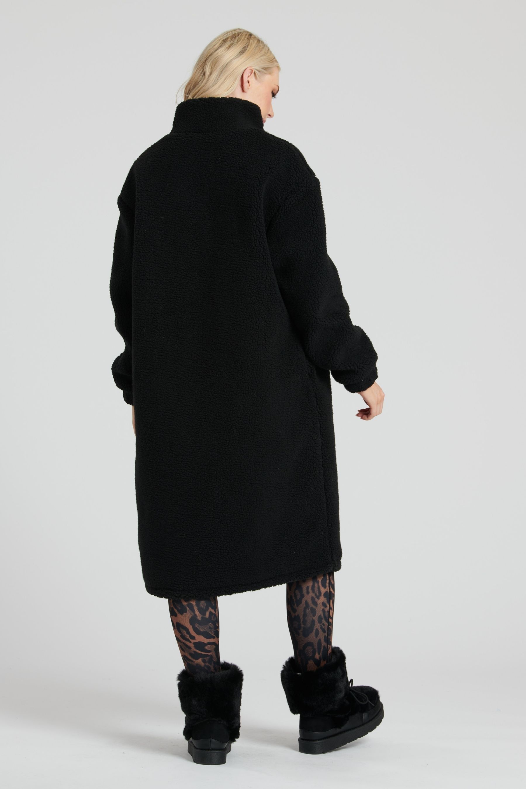Buy South Beach Black Borg Midi Coat with Contrast Zip from Next Slovenia