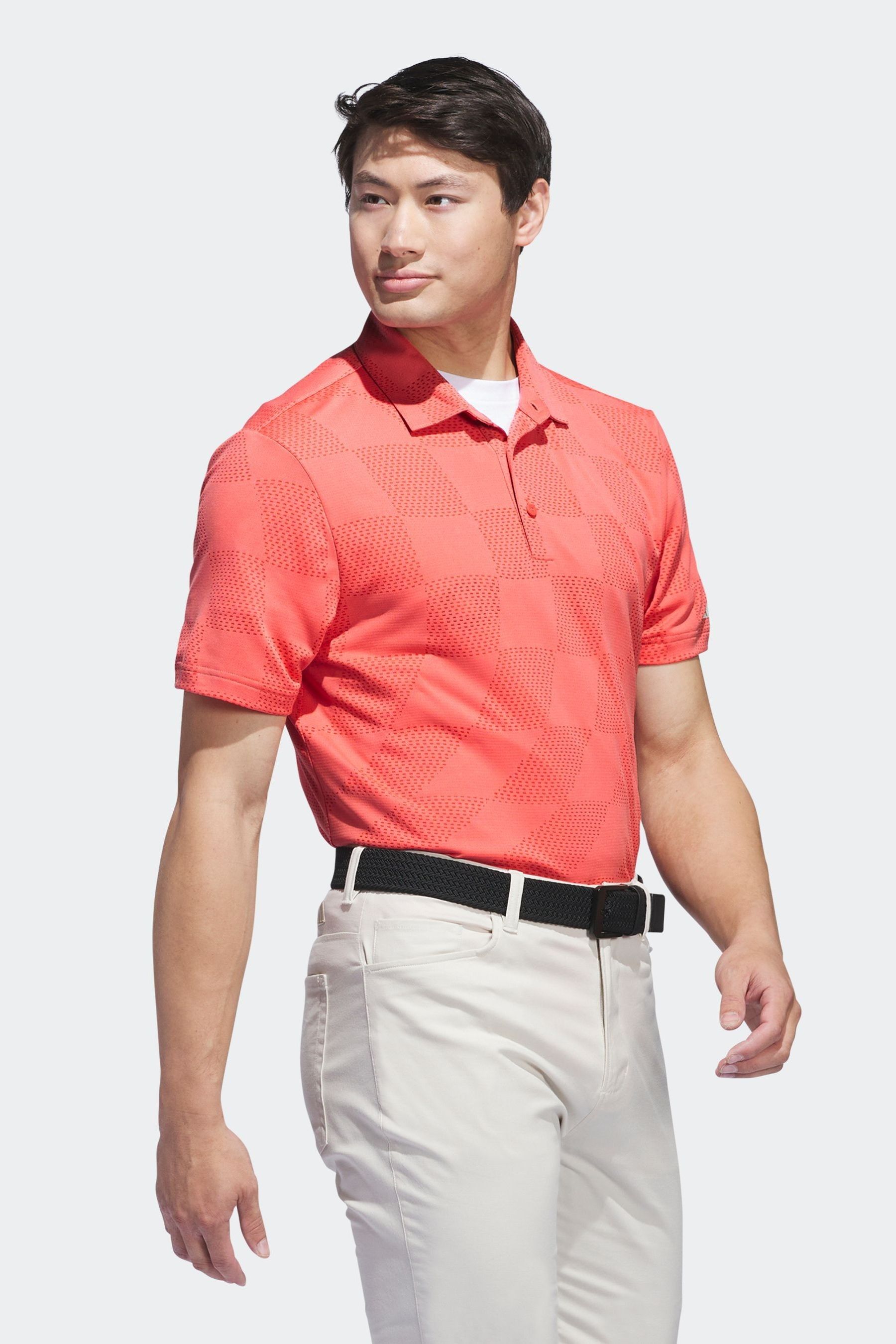 Adidas red polo shirt shop