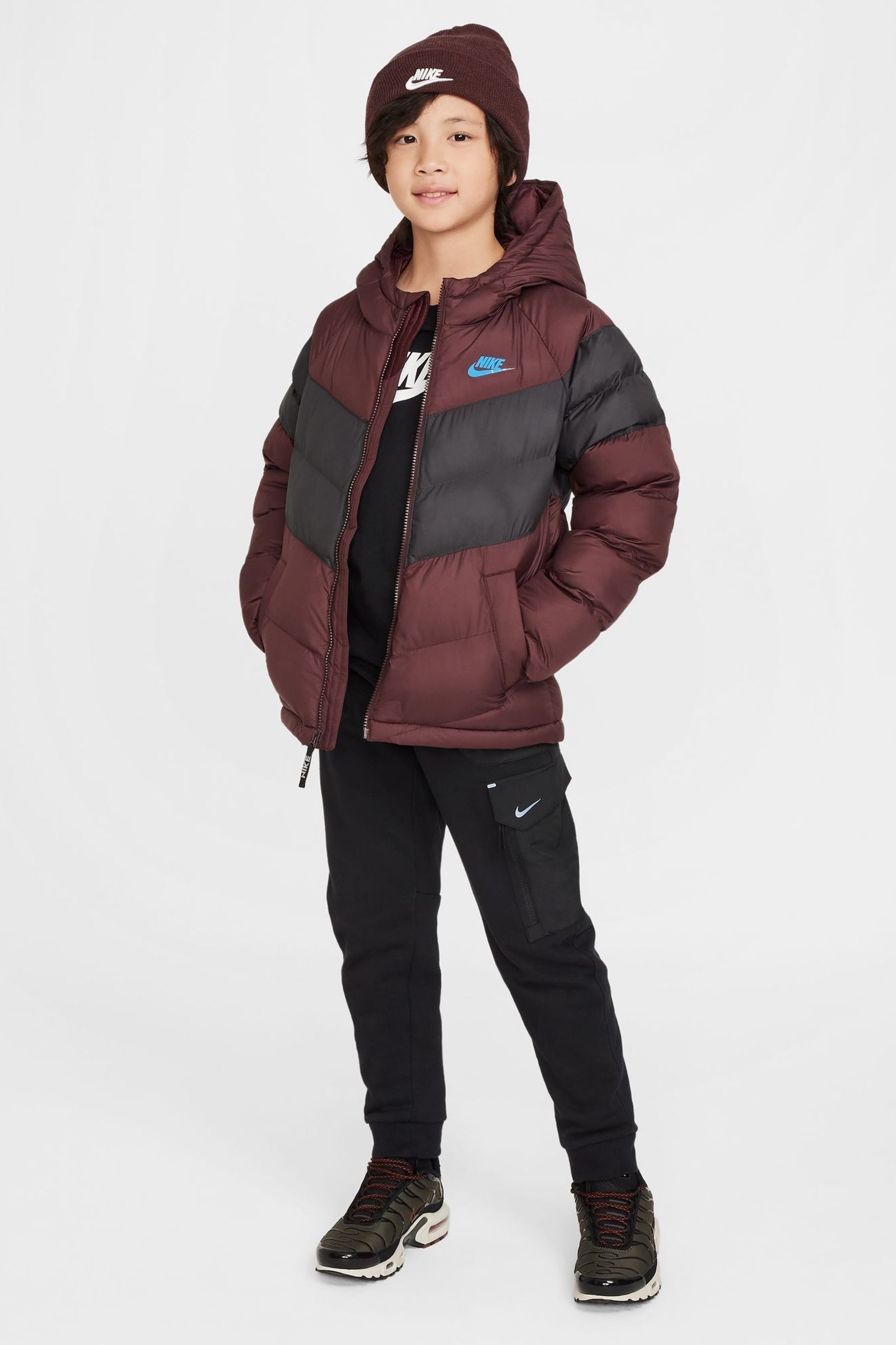 Buy Nike Burgundy Red Synthetic Fill Hooded Jacket from the Next UK online shop