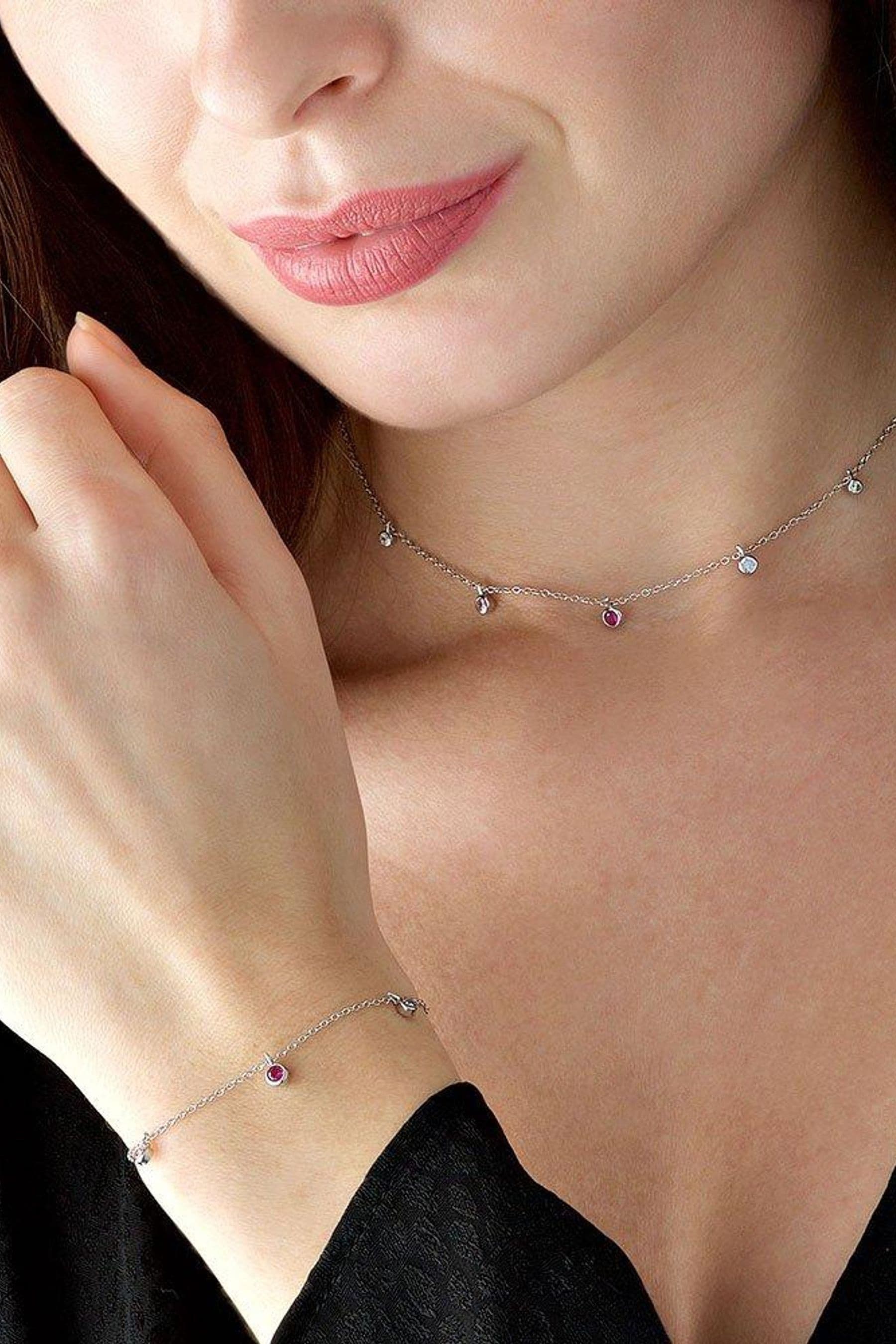 Silver cubic sale zirconia choker necklace