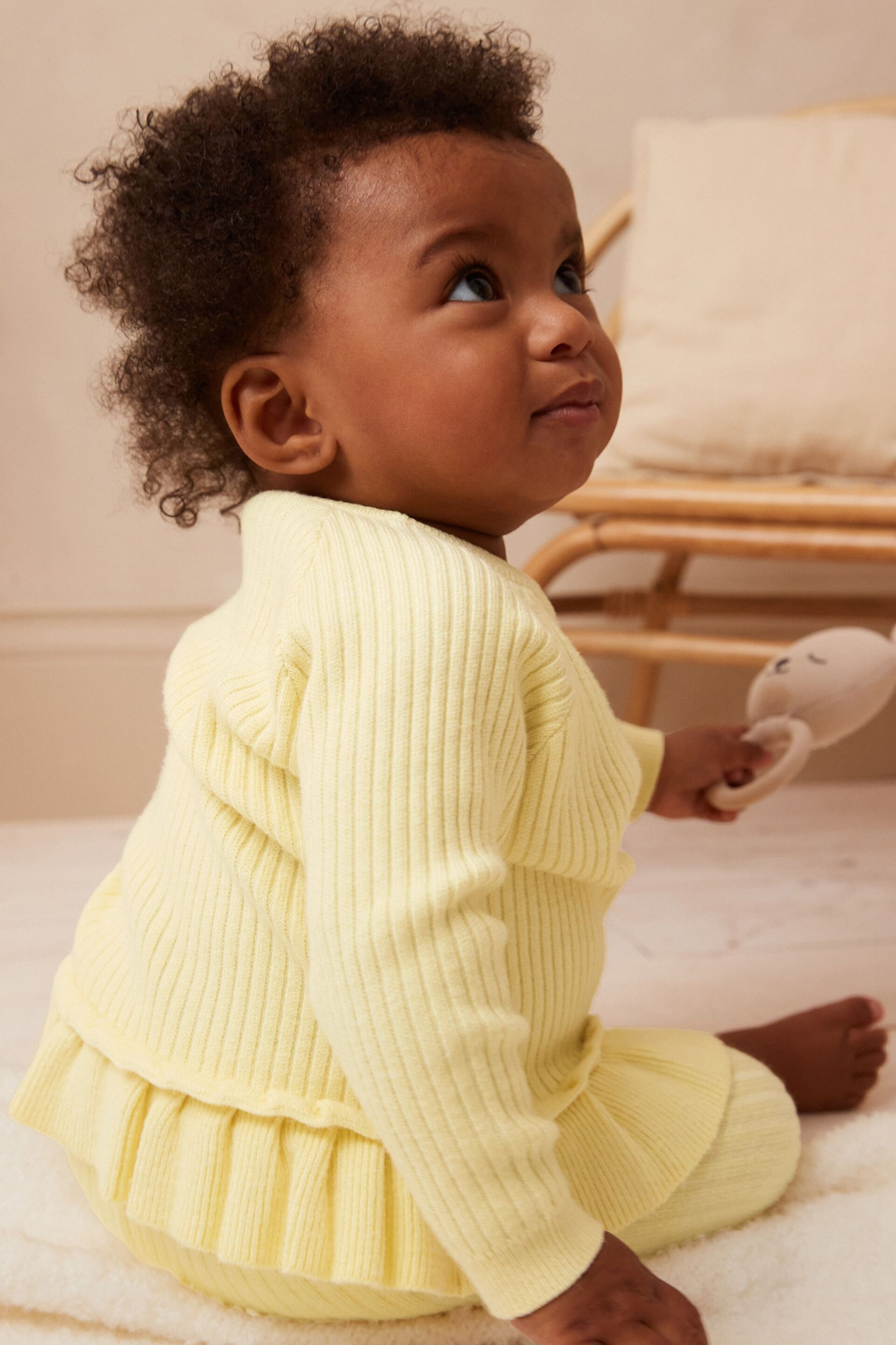Buttermilk Yellow Knitted Baby 2 Piece Set (0mths-2yrs) - Image 3 of 7